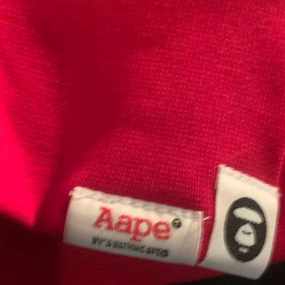 Aape - By *A Bathing Ape: Mens Red Long Sleeve Sweatshirt Size M - Picture 4 of 10